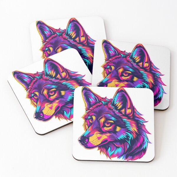 Item preview, wolf vibrant colors designed and sold by marco2r.