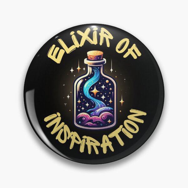 Item preview, Magical Bottle & "Elixir of Inspiration" (Black Background) designed and sold by MusesWhispers.
