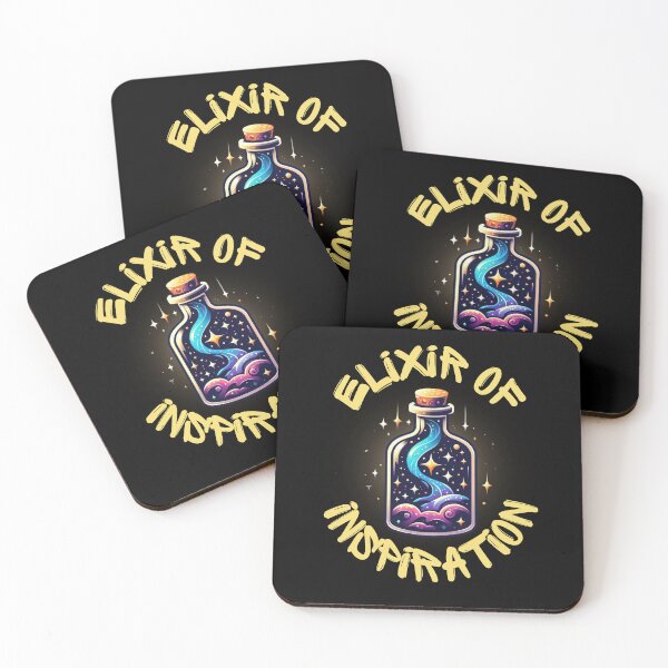 Item preview, Magical Bottle & "Elixir of Inspiration" (Black Background) designed and sold by MusesWhispers.