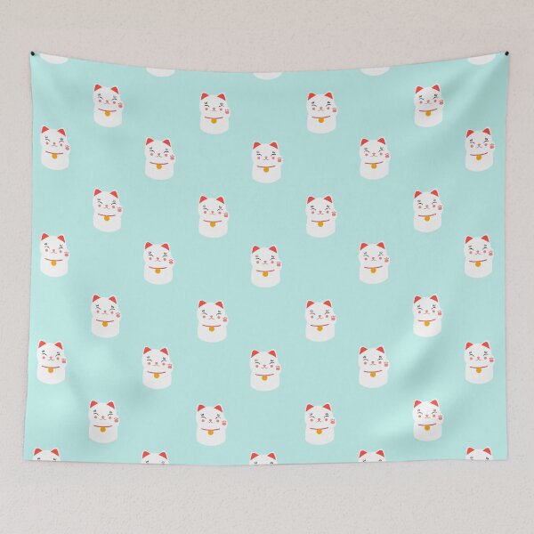 Item preview, Lucky happy Japanese cat pattern designed and sold by EuGeniaArt.