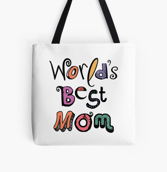World’s Best Mom Text Design #01 All Over Print Tote Bag