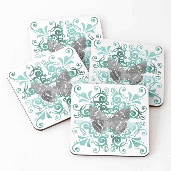 Item preview, Aqua Tile With Butterfly B designed and sold by Jean Plout.