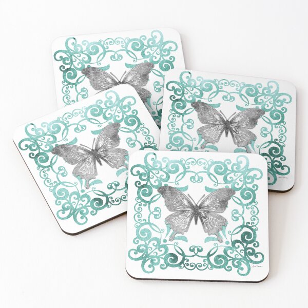 Item preview, Aqua Tile With Butterfly A designed and sold by Jean Plout.
