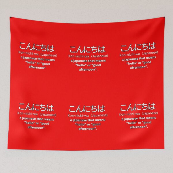 Item preview, Konnichiwa With Kanji Definition   designed and sold by Tokyotopia.