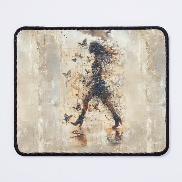 Item preview, Woman Walking in the City with Butterflies Art designed and sold by Obsidian Ink by Wilshire.