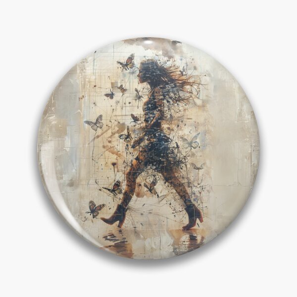Item preview,  Woman Walking in the City with Butterflies Art  designed and sold by Obsidian Ink by Wilshire.