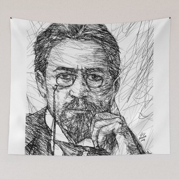 Item preview, ANTON CHEKHOV ink portrait .2 designed and sold by lautir.