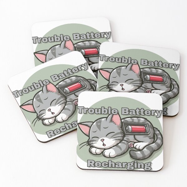 Item preview, Trouble Battery Kitten Sticker designed and sold by RetroDig.