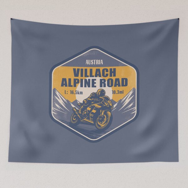 Item preview, Villach Alpine Road Austria Motorcycling Mountain Design designed and sold by CynthiaGraphics.