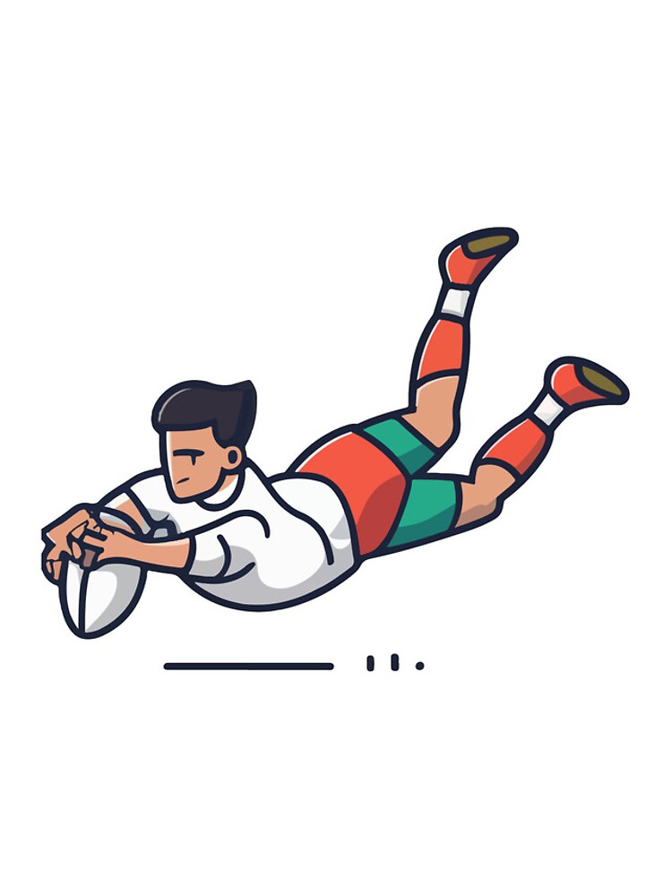 Thumbnail 4 of 4, iPhone Case, Dynamic Rugby Player Try Dive Sticker designed and sold by NiftyWrx.