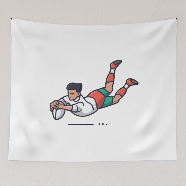 Item preview, Dynamic Rugby Player Try Dive Sticker designed and sold by NiftyWrx.