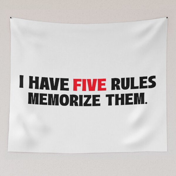 Item preview, I Have 5 Rules. Memorize Them.  designed and sold by ZenStitchMotifs.