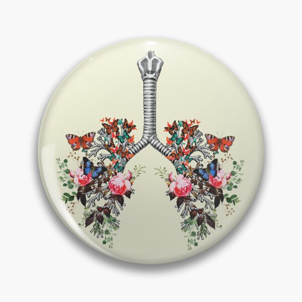 Item preview, Lungs with floral climbing plant and branches, purple and green, cancer awareness, bloom floral, anatomy, watercolor designed and sold by Collagedream.