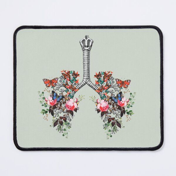 Item preview, Lungs with floral climbing plant and branches, purple and green, cancer awareness, bloom floral, anatomy, watercolor designed and sold by Collagedream.