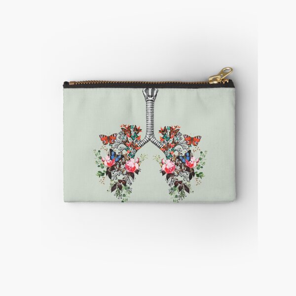 Item preview, Lungs with floral climbing plant and branches, purple and green, cancer awareness, bloom floral, anatomy, watercolor designed and sold by Collagedream.