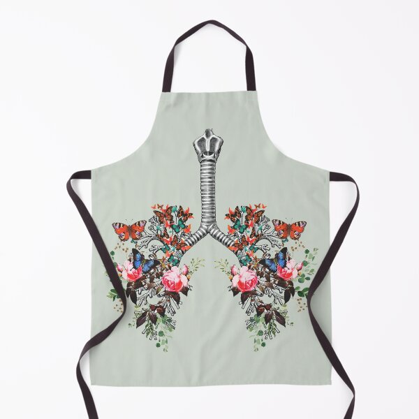 Item preview, Lungs with floral climbing plant and branches, purple and green, cancer awareness, bloom floral, anatomy, watercolor designed and sold by Collagedream.