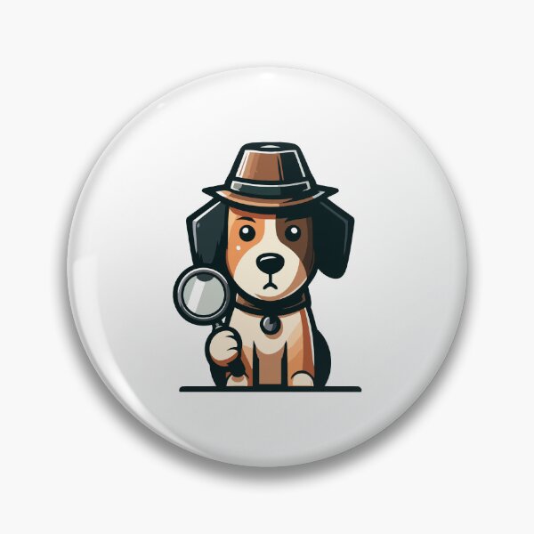 Item preview, Detective Dog with Hat and Magnifying Glass - Fun and Curious Animal designed and sold by Akioos.