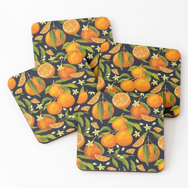 Item preview, Hand painted vintage style botanical watercolor oranges Pattern designed and sold by Jackies-art.