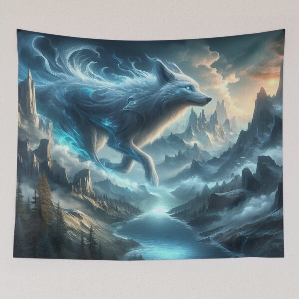 Item preview,  Wolf, river, trees designed and sold by Redbdon.
