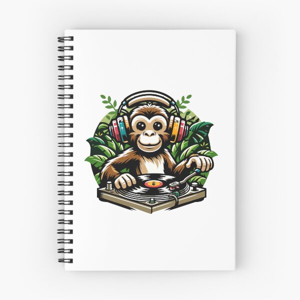 Item preview, DJ Monkey with Headphones and Turntable - Fun Music Lover's designed and sold by Akioos.