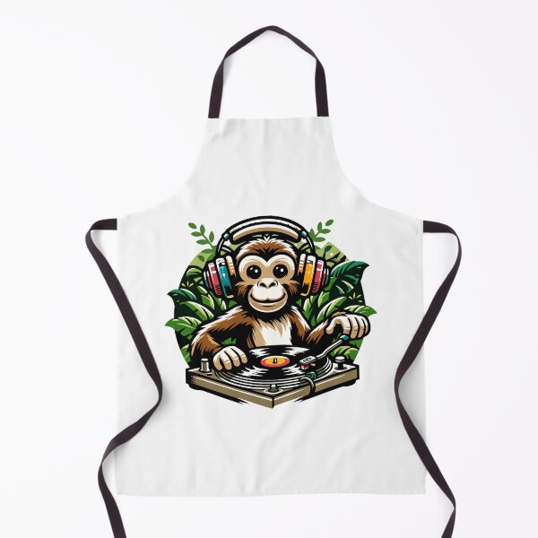 Item preview, DJ Monkey with Headphones and Turntable - Fun Music Lover's designed and sold by Akioos.