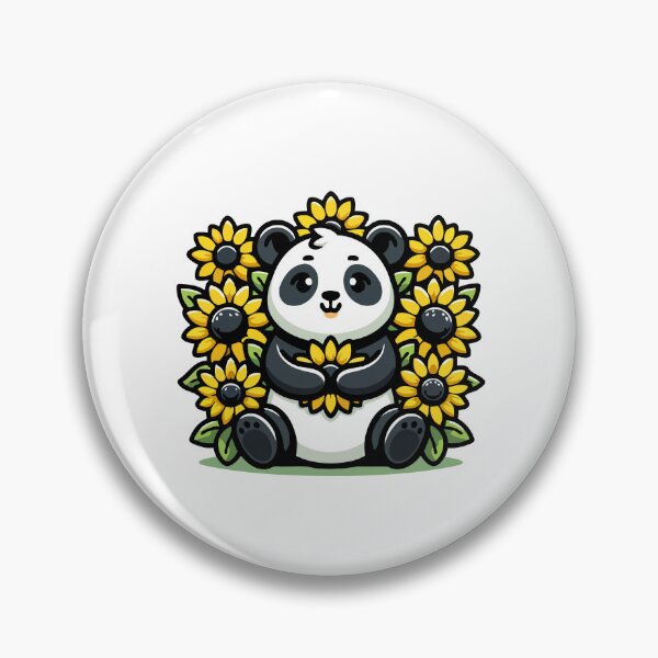 Item preview, Adorable Panda with Sunflowers - Cute and Cheerful Animal designed and sold by Akioos.