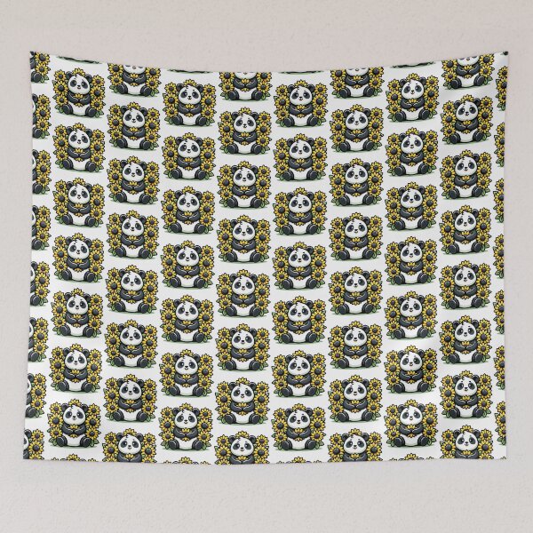 Item preview, Adorable Panda with Sunflowers - Cute and Cheerful Animal designed and sold by Akioos.