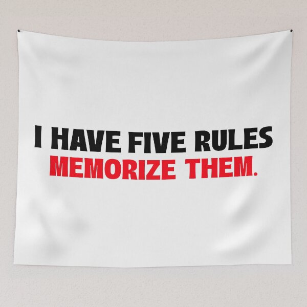Item preview, I Have Five Rules Memorize Them. designed and sold by ZenStitchMotifs.