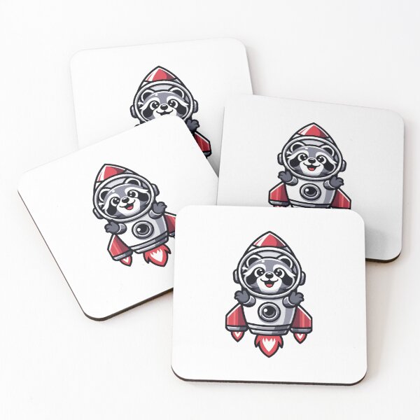 Item preview, Space Raccoon in Rocket Ship - Cute and Fun Astronaut Animal designed and sold by Akioos.