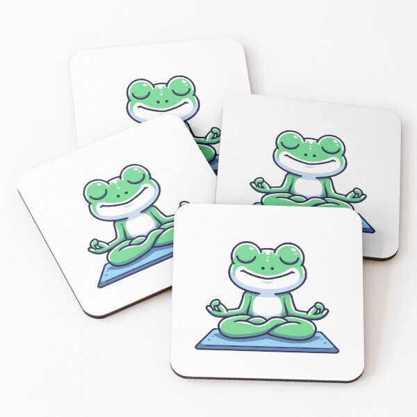 Item preview, Zen Frog Meditating on Yoga Mat - Peaceful and Cute Animal designed and sold by Akioos.