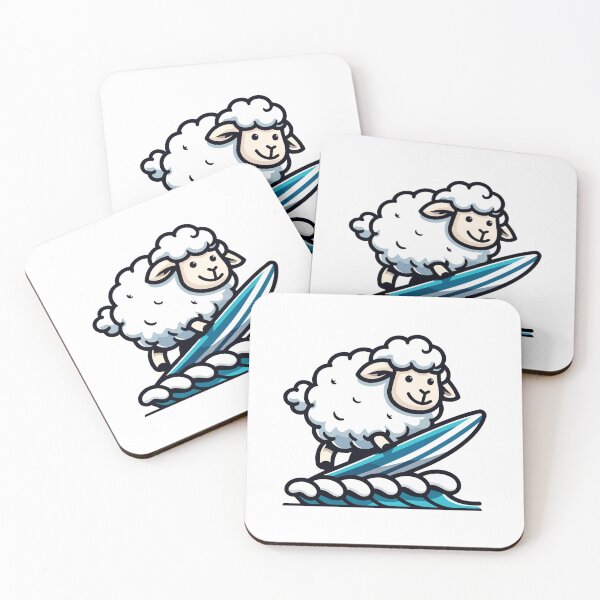 Item preview, Surfing Sheep Riding the Waves - Fun and Quirky Animal designed and sold by Akioos.