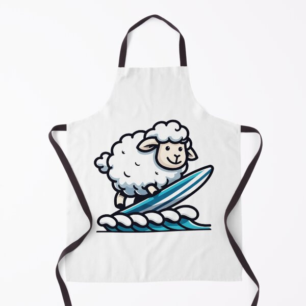 Item preview, Surfing Sheep Riding the Waves - Fun and Quirky Animal designed and sold by Akioos.