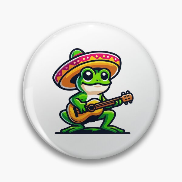 Item preview, Musical Frog with Sombrero and Guitar - Fun Mexican Music designed and sold by Akioos.