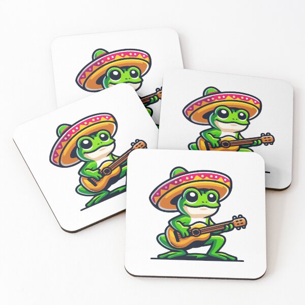 Item preview, Musical Frog with Sombrero and Guitar - Fun Mexican Music designed and sold by Akioos.