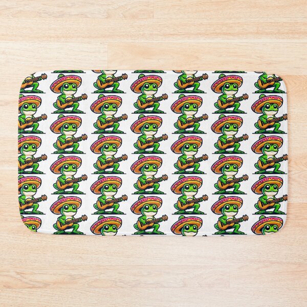 Item preview, Musical Frog with Sombrero and Guitar - Fun Mexican Music designed and sold by Akioos.