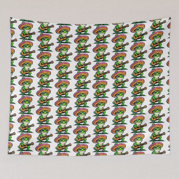 Item preview, Musical Frog with Sombrero and Guitar - Fun Mexican Music designed and sold by Akioos.