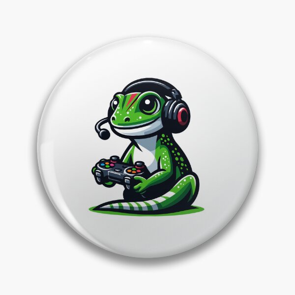 Item preview, Gamer Gecko with Headset and Controller - Fun Gaming designed and sold by Akioos.