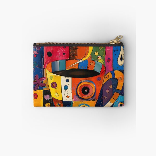 Item preview, Playful Coffee Carnival - Lively Cup with Bold Patterns on Vibrant Backdrop designed and sold by OlfactoART Studio.