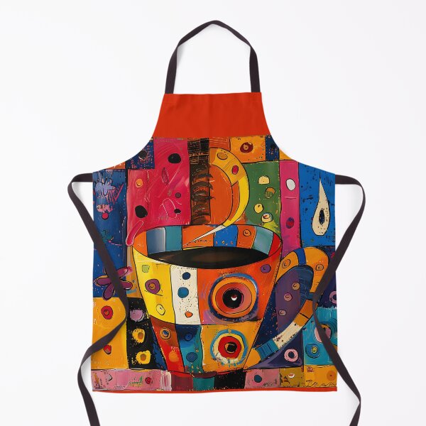 Item preview, Playful Coffee Carnival - Lively Cup with Bold Patterns on Vibrant Backdrop designed and sold by OlfactoART Studio.
