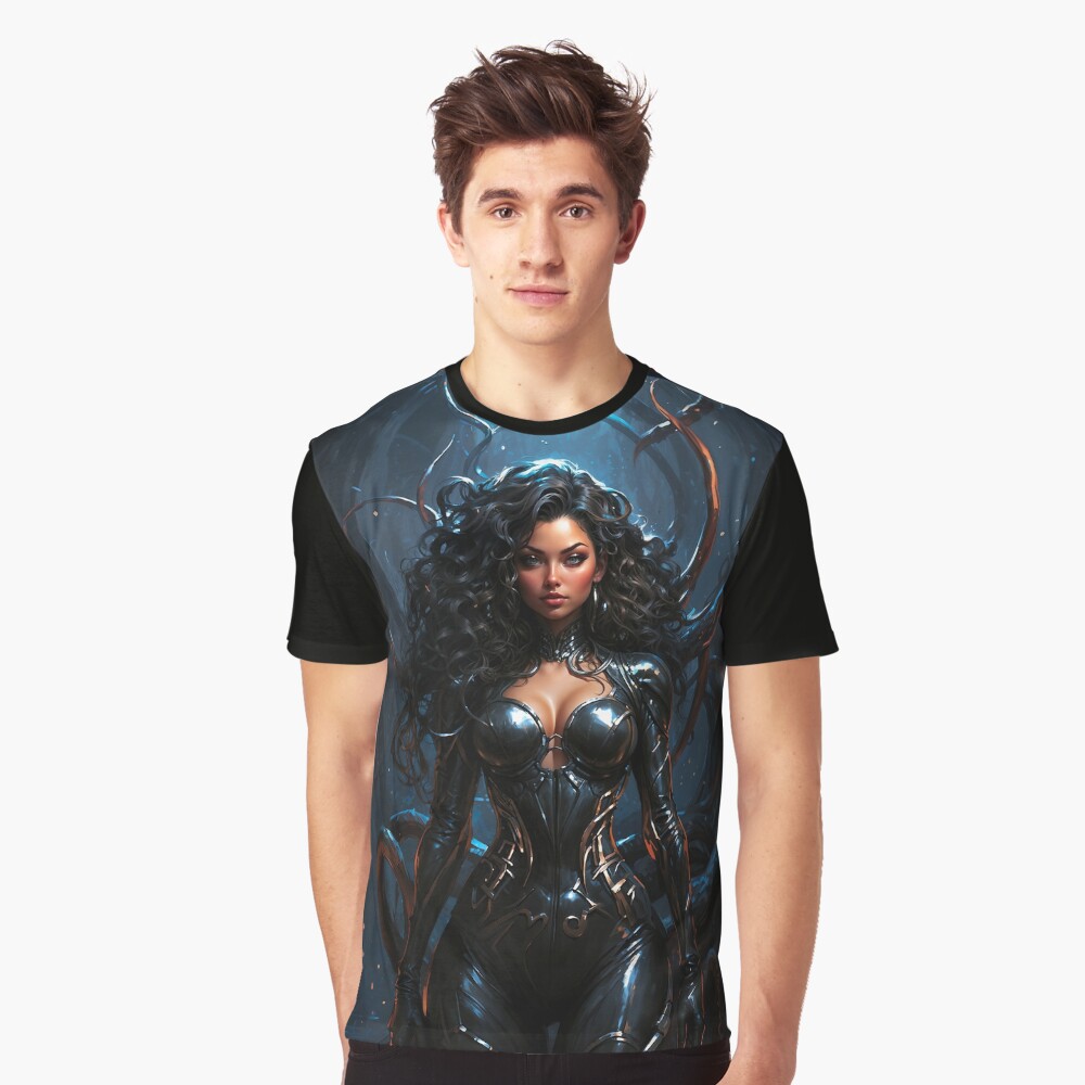 She Is Master Of The Tenticloid Sci-Fi Portrait AI Concept Art by Xzendor7 - A Deadly Beauty 3 She Is Master Of The Tenticloid Enchanting Sci-Fi Portrait AI Concept Art by Xzendor7 Sci-Fi Art Print Graphic T-Shirt
