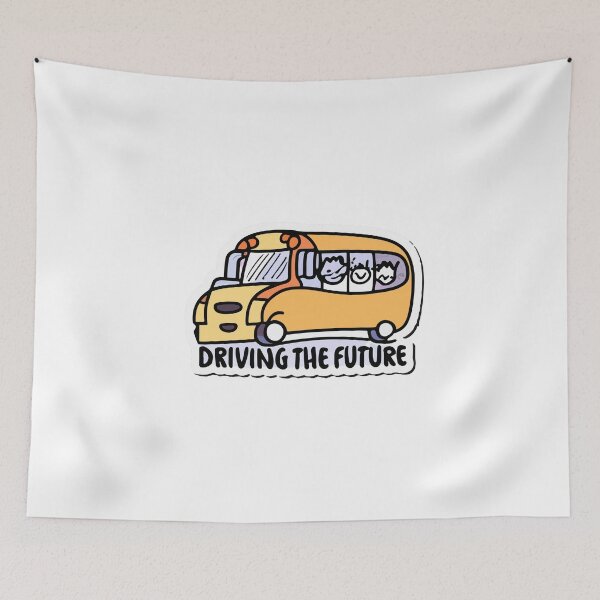 Item preview, Driving the Future - Cheerful School Bus and Children designed and sold by NiftyWrx.