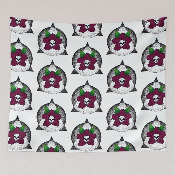Item preview, skull, flower dot work designed and sold by Perggals© - Stacey Turner.
