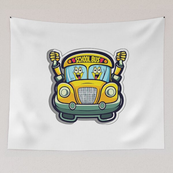 Item preview, Cheerful Yellow School Bus Character designed and sold by NiftyWrx.
