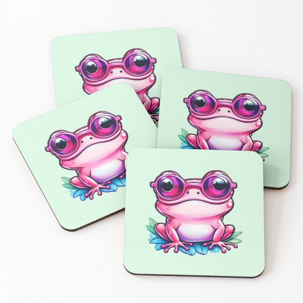 Item preview, pink frog wearing glasses designed and sold by Cosmicreations1.