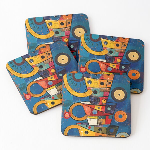 Item preview, Eclectic Cup Collection Spectacle - Bold Patterns Against Midnight Abstraction Generative AI designed and sold by OlfactoART Studio.