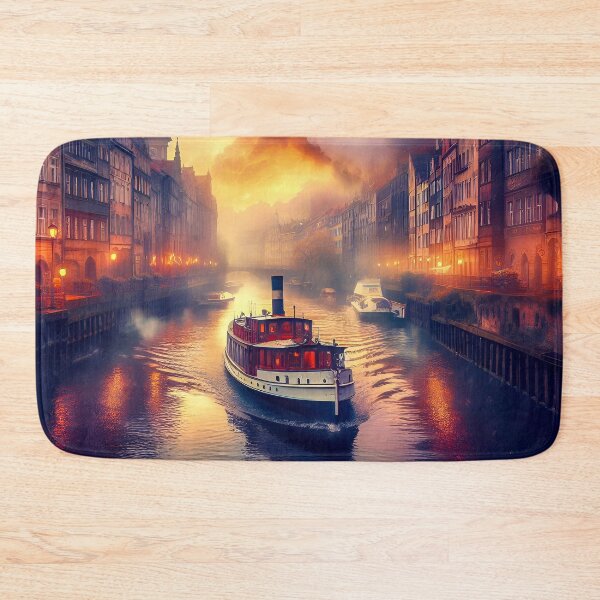 Item preview, Old Fashioned Steam boat On The River designed and sold by SideKickCreates.