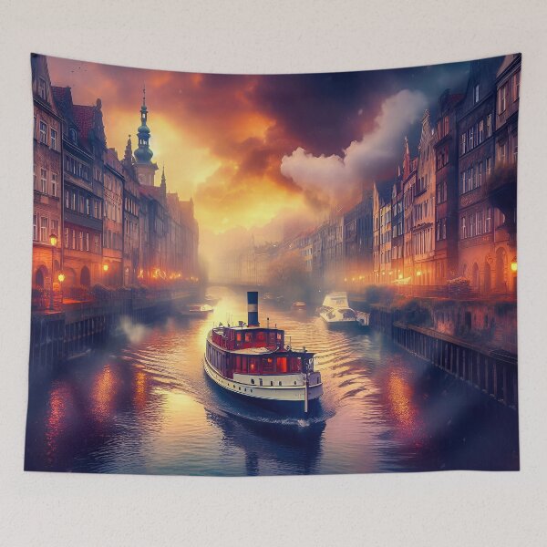 Item preview, Old Fashioned Steam boat On The River designed and sold by SideKickCreates.