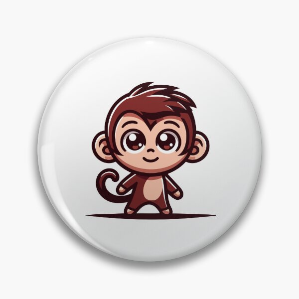 Item preview, Adorable Chibi Monkey with Big Eyes and Cute Smile designed and sold by Akioos.