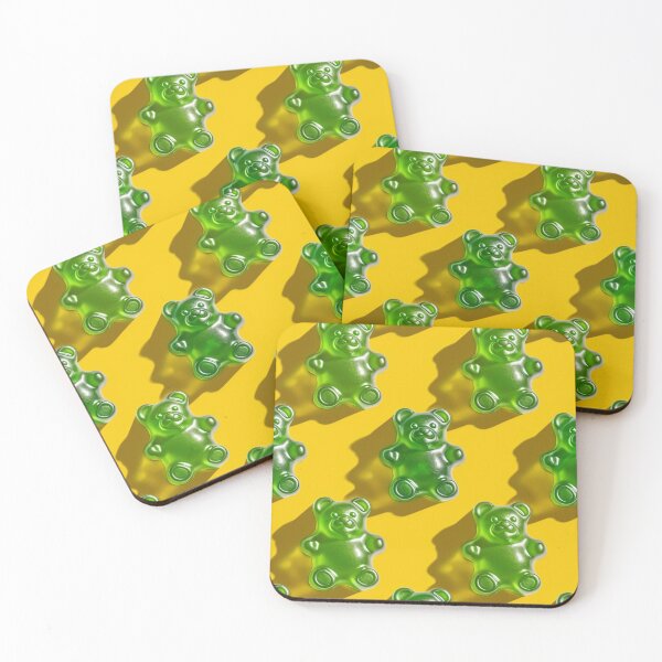 Item preview, Green Gummy Bear Pattern designed and sold by NicolasGlowArt.
