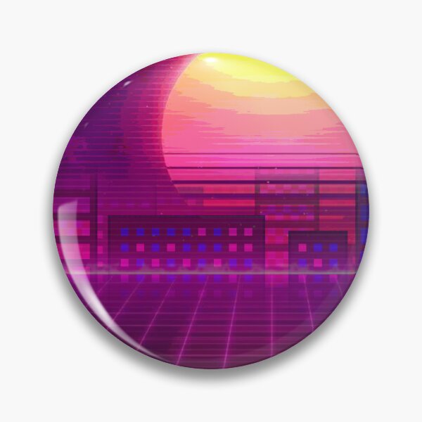 Item preview, Synthwave Sun Over City in 80s Retrowave Style designed and sold by MusicArtAndGrind.